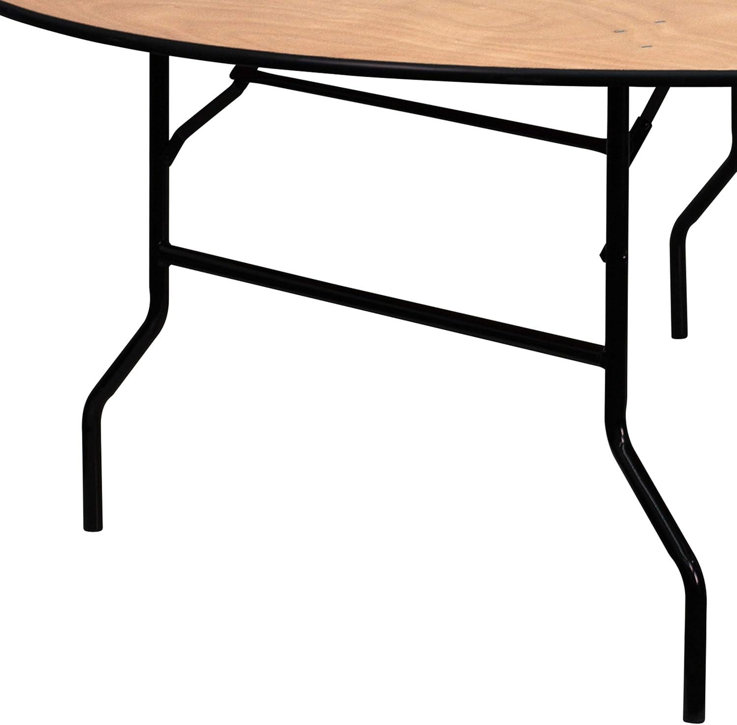 Flash Furniture Furman 6' Round All-Occasion Wood Folding Event Table, Natural/Black