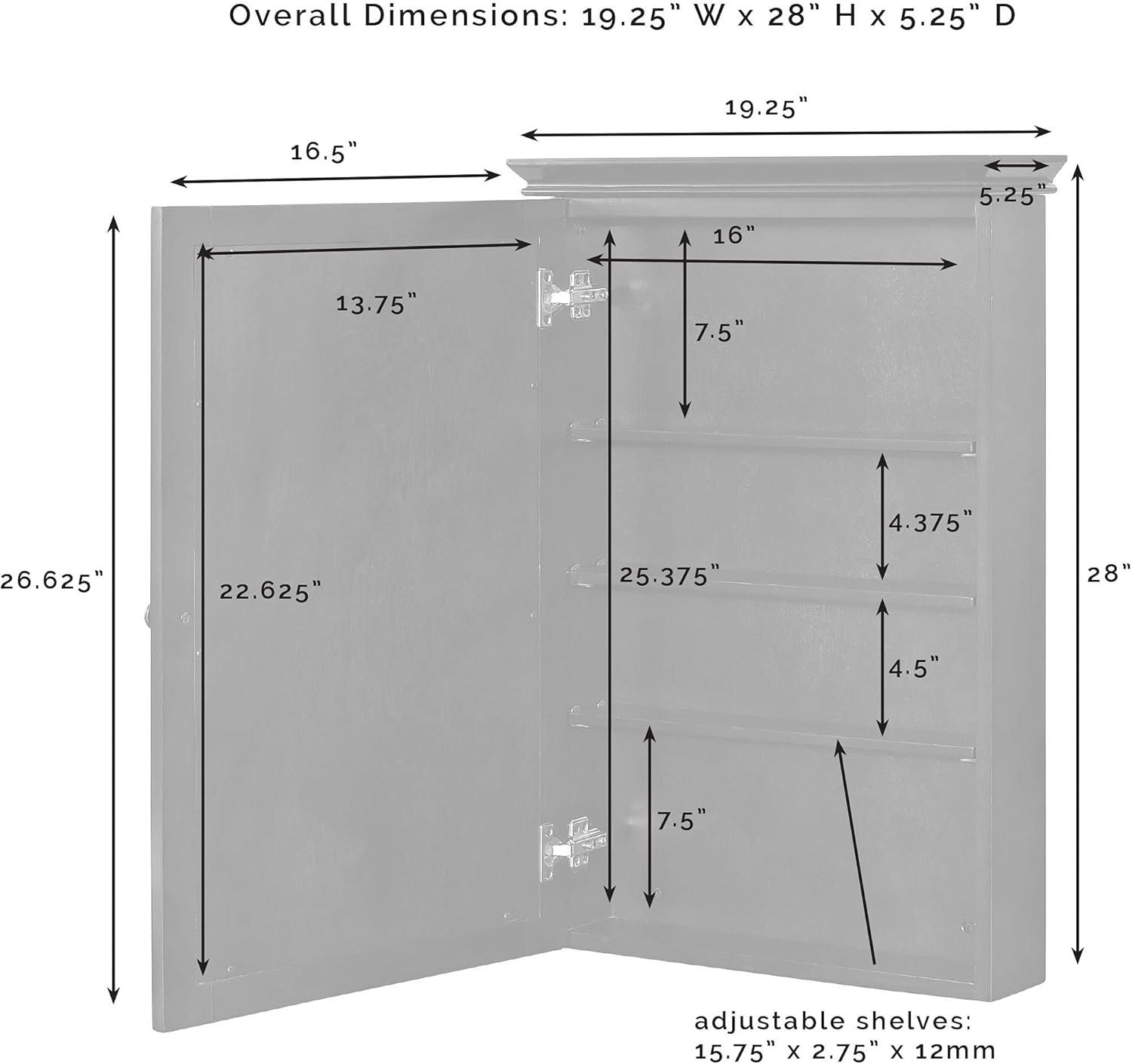 Crosley Lydia Wall Cabinet with Mirror White