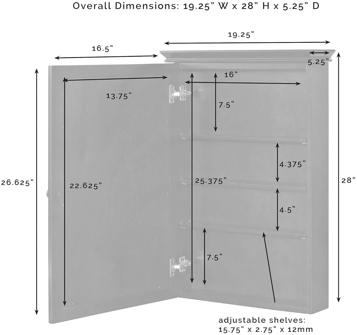 Crosley Lydia Wall Cabinet with Mirror White