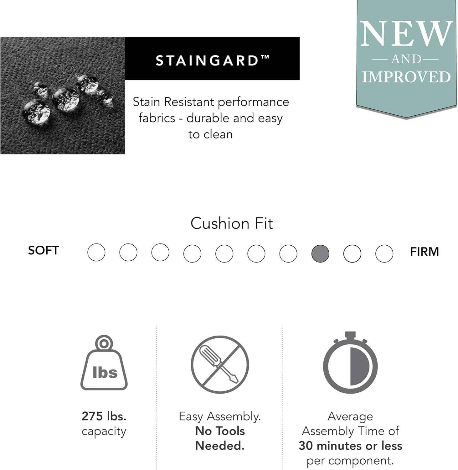 Coventry Otomana Tapizada con Almacenamiento en Tela Color Crema en Espiga