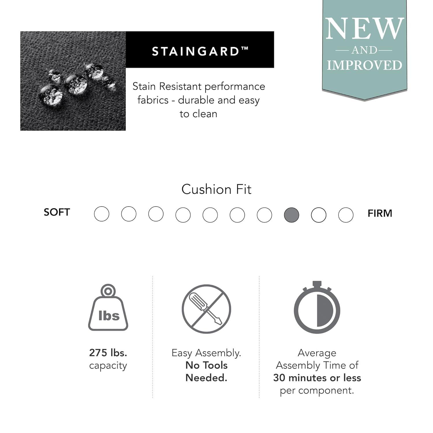 Coventry Otomana Tapizada con Almacenamiento en Tela Color Crema en Espiga