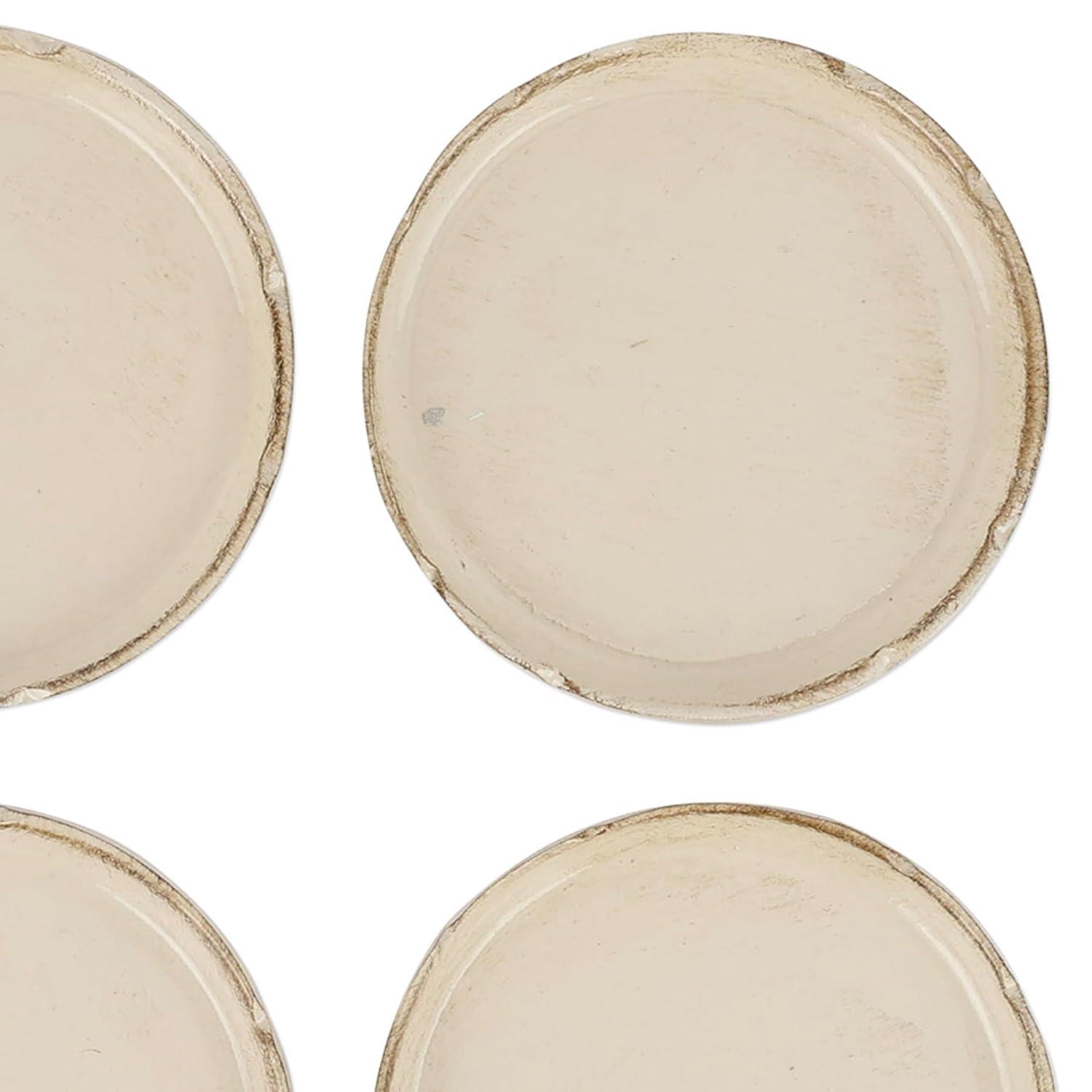 VIETRI Florentine Wooden Accessories Taupe Coasters - Set of 4 (Set of 4)