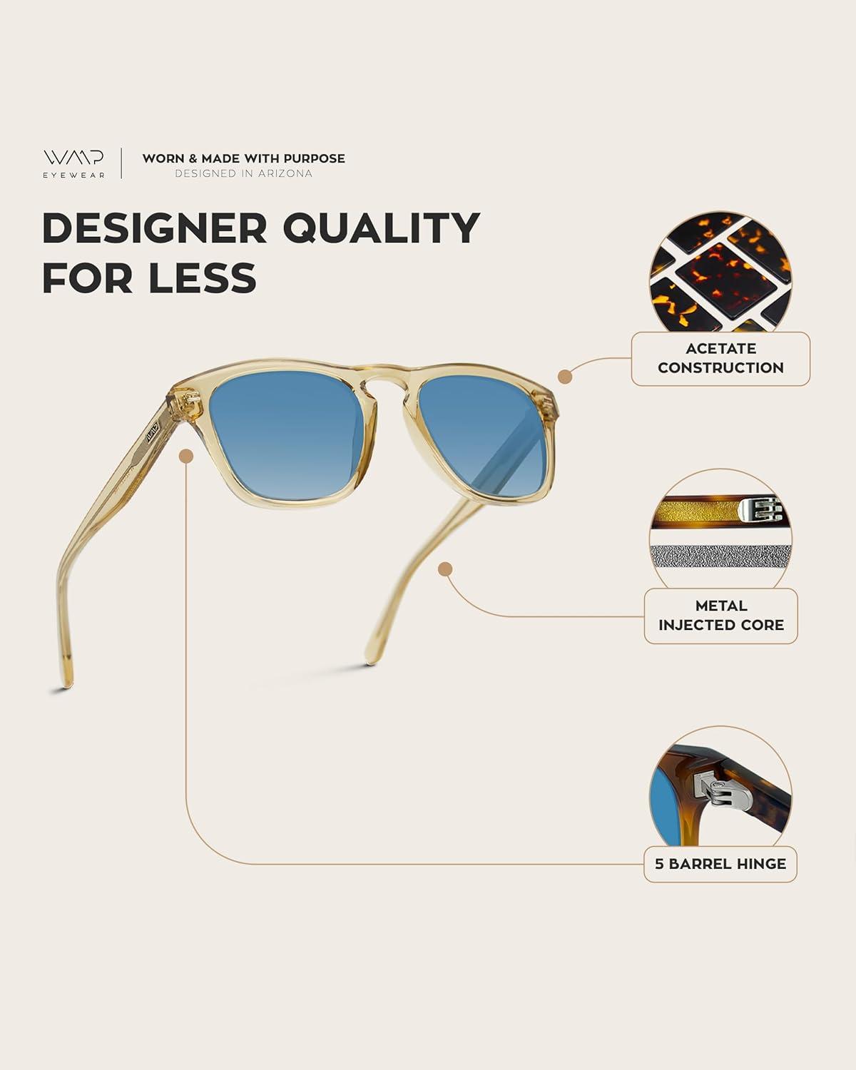 WMP Eyewear Rectangle Polarized Mens Sunglasses