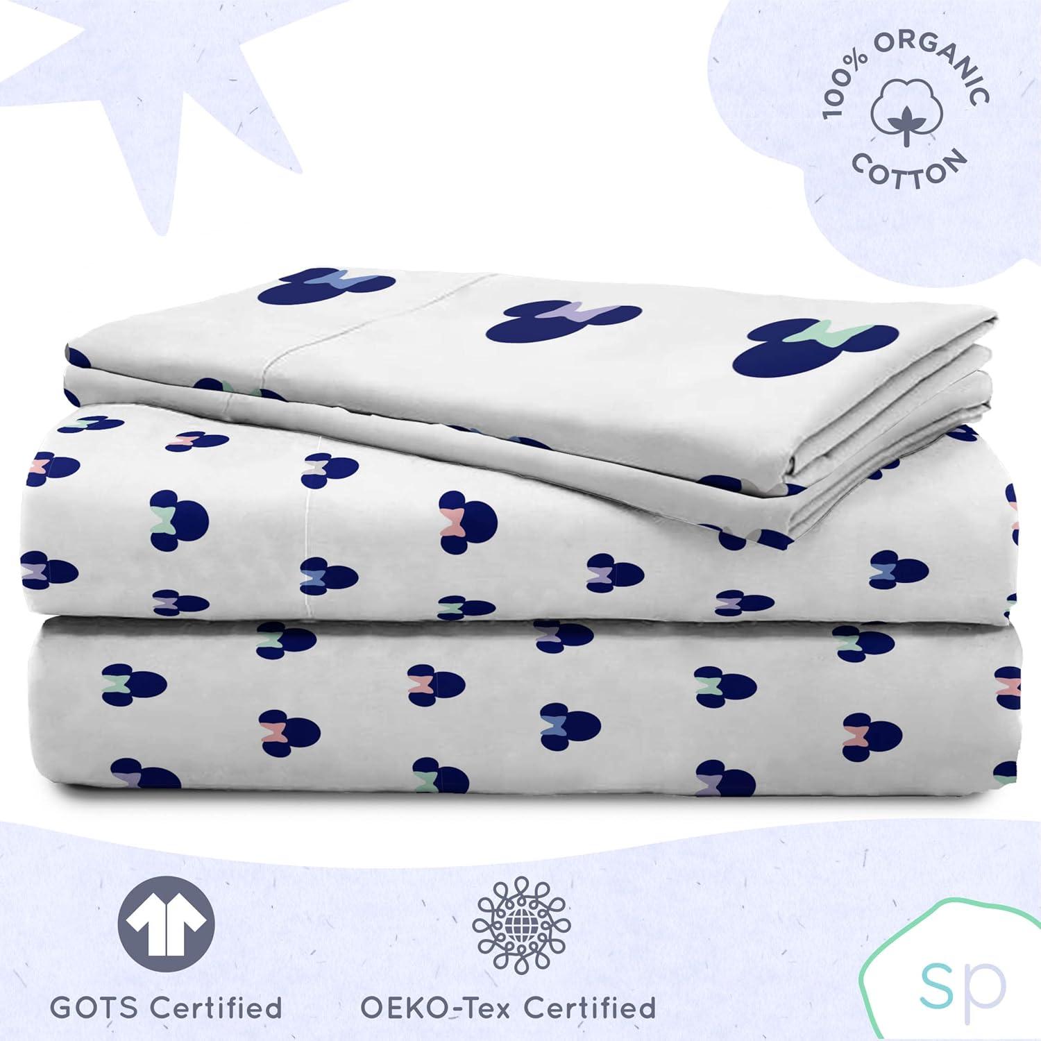 Saturday Park Disney Minnie Mouse Dreaming of Dots 100% Organic Cotton Sheet Set