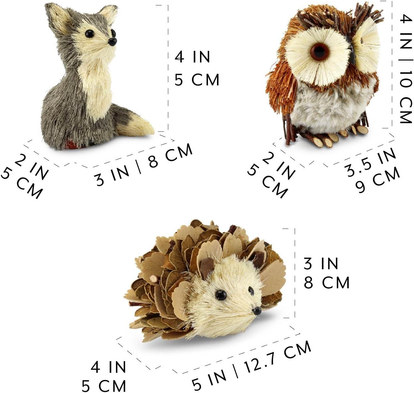 AuldHome Design Woodland Friends Figurines, 3pc Set; Forest Animals Decor for Fall, Christmas, Winter and Themed Decor or Parties