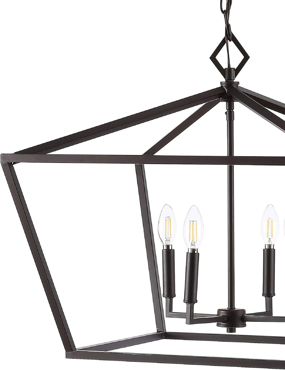 Gatsby Adjustable 98" Rustic Iron LED Lantern Pendant in Oil-Rubbed Bronze