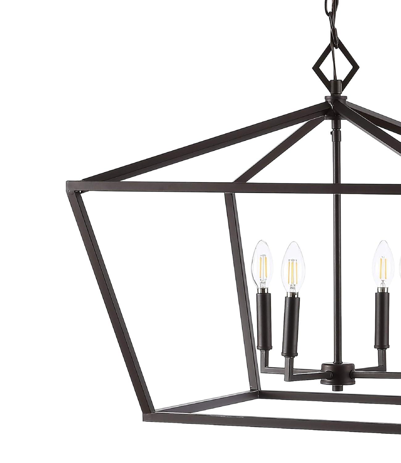 Gatsby 23" 4-Light Adjustable Iron Rustic Glam LED Pendant, Oil Rubbed Bronze