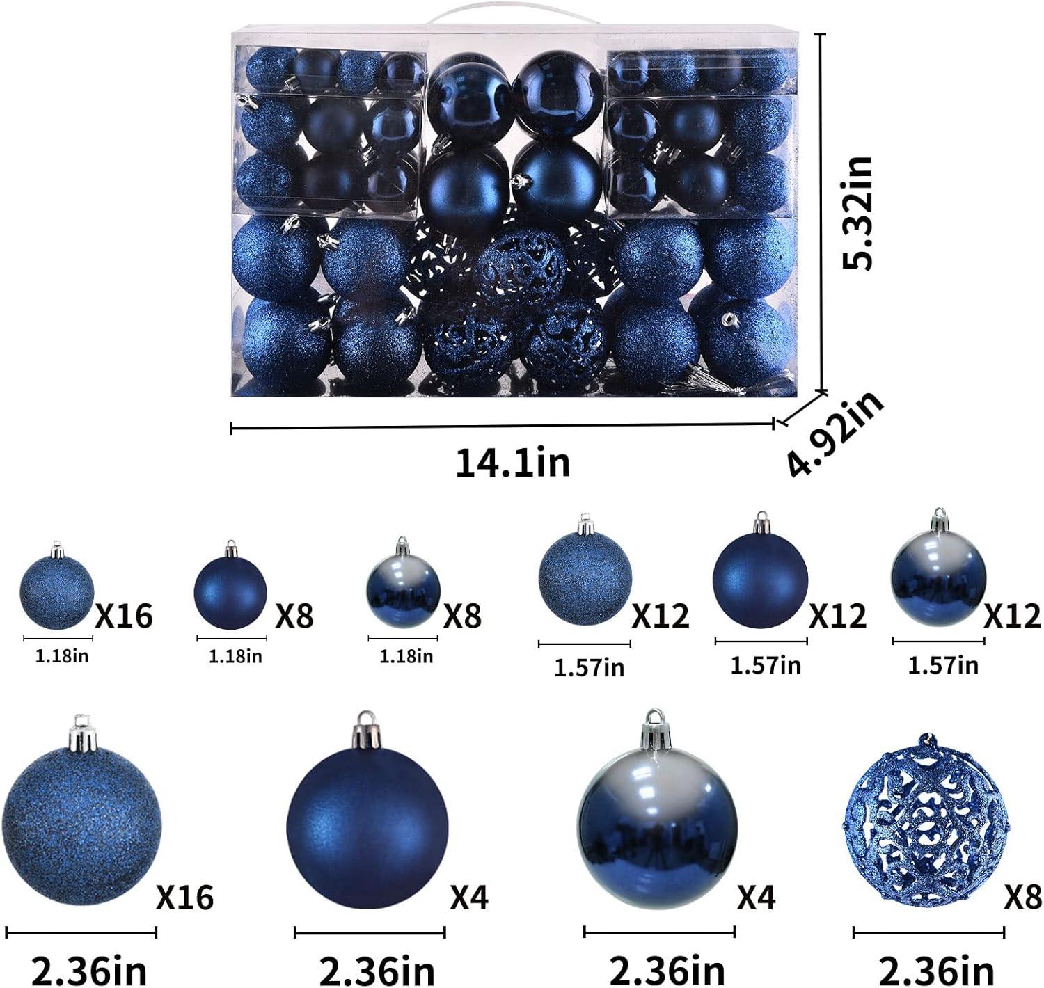 100-Piece Dark Blue Shatterproof Halloween Ornament Set