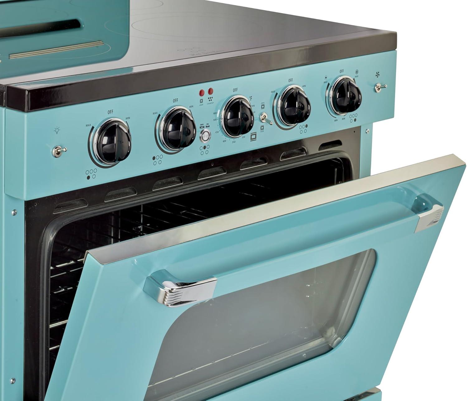 Classic Retro 30" 5 Element 3.9 cu. ft. Freestanding Electric Glass Top Range with Convection Oven