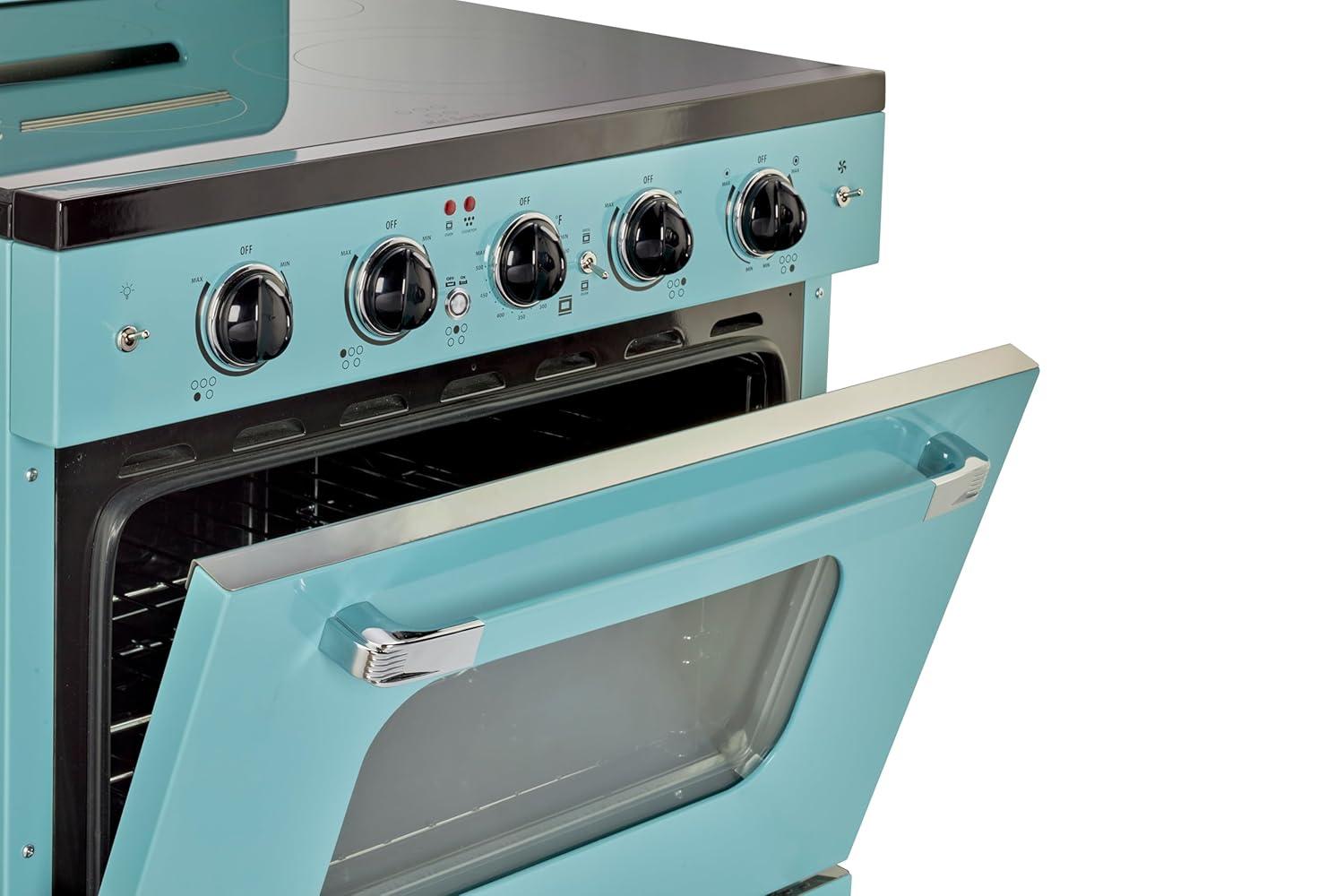 Unique Appliances Classic Retro 30" 5 Element 3.9 cu. ft. Freestanding Electric Glass Top Range with Convection Oven UGP-30CR EC T