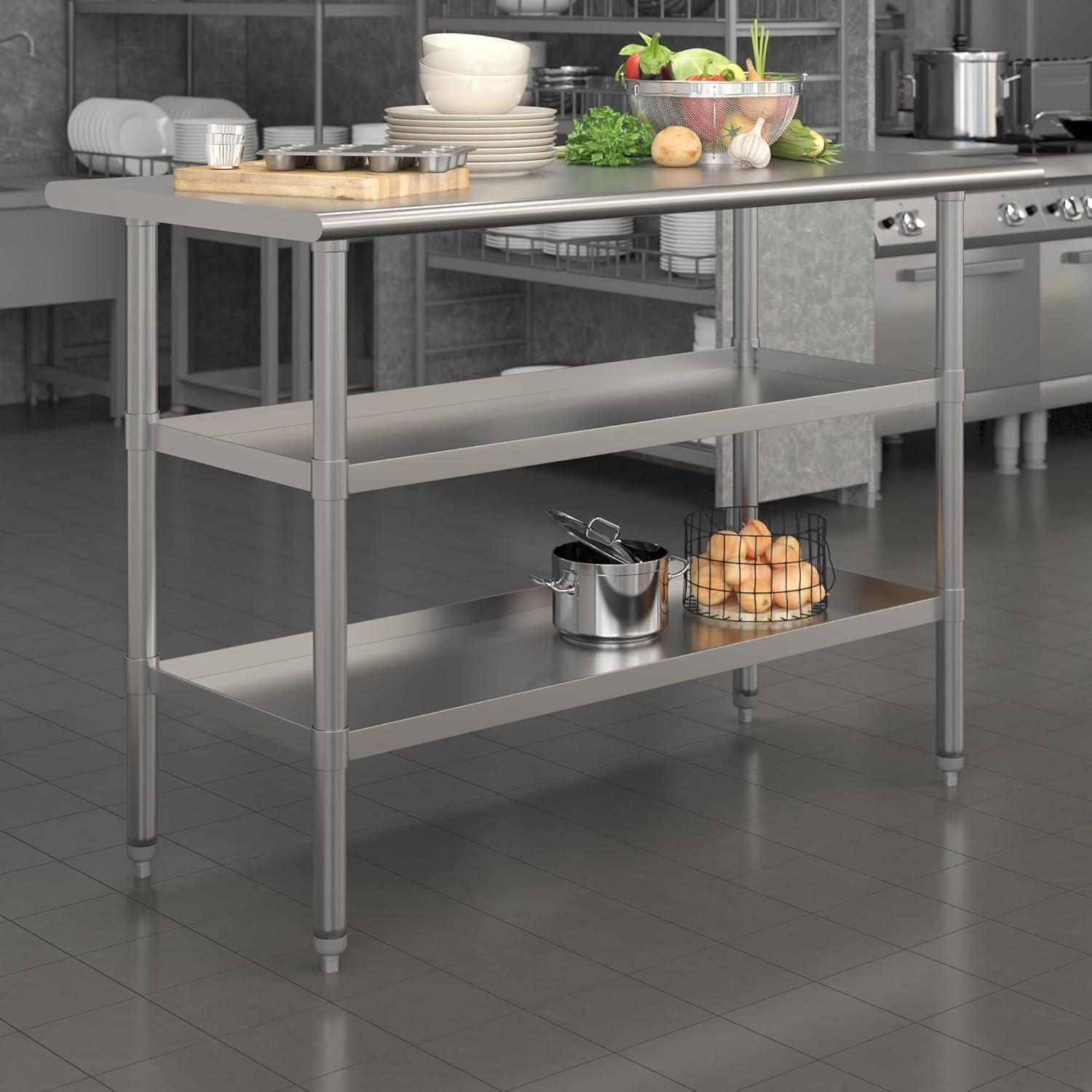 Woodford NSF Stainless Steel 18 Gauge Work Table with 2 Undershelves