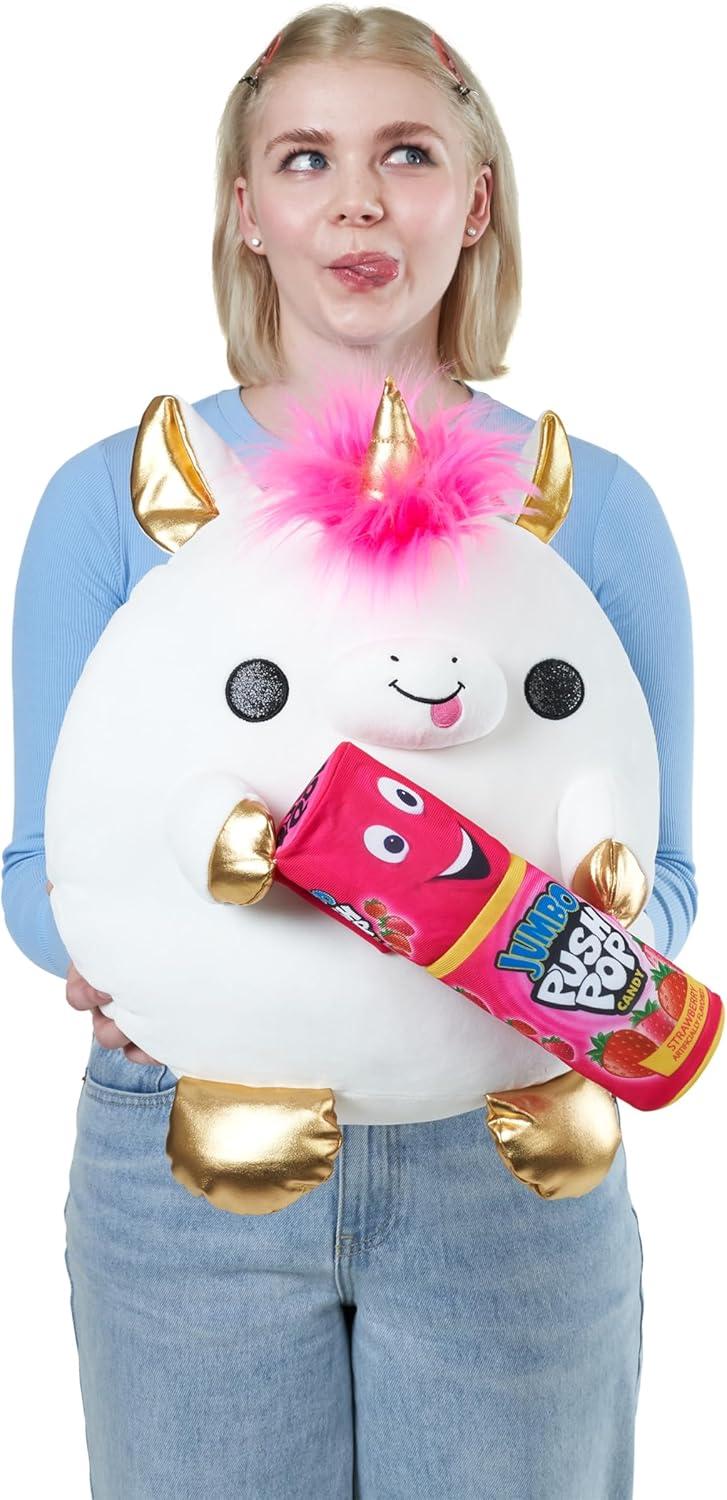 Snackles (Bazooka) Unicorn Super Sized 14 inch Plush by ZURU, Ultra Soft Plush, Collectible Plush with Real Licensed Brands, Stuffed Animal