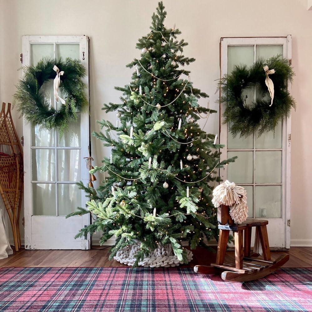 Fraser Hill Farm Foxtail Pine Christmas Tree, 6.5 Feet Tall | Artificial Tree Includes Easy to Connect Clear Smart Lights | Perfect Holiday Decor for the Home | FFFX065-5GR