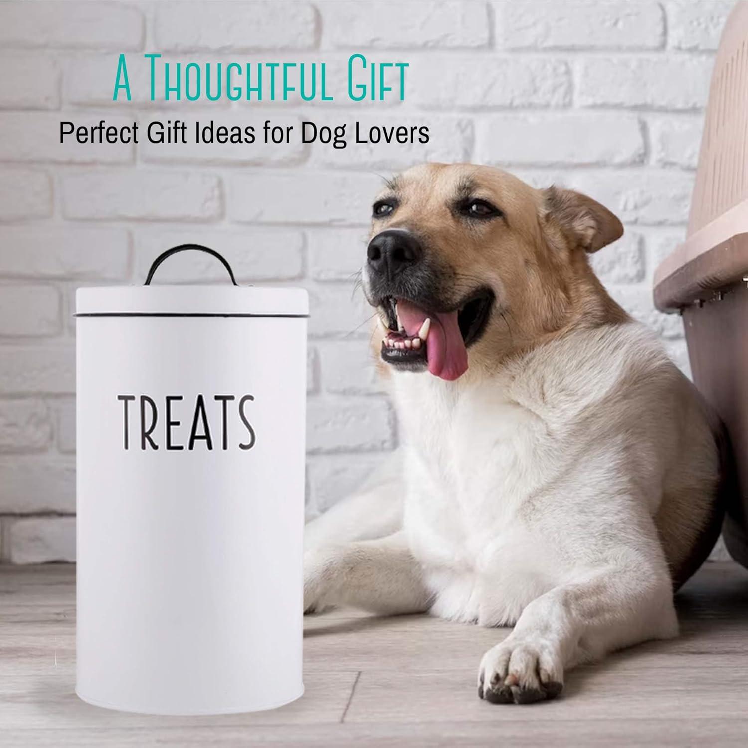 Outshine Co Outshine White Farmhouse Dog Food Bin Storage Container Cute Pet Food And Treat Canister With Lid & Reviews | Wayfair
