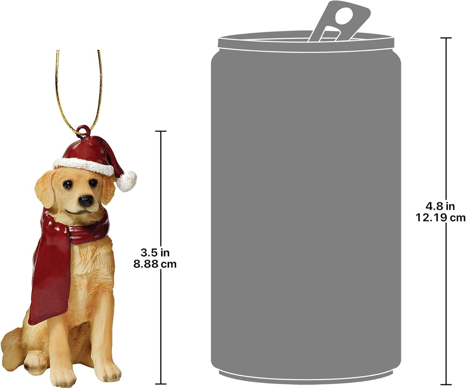 Design Toscano Golden Retriever Holiday Dog Ornament Sculpture