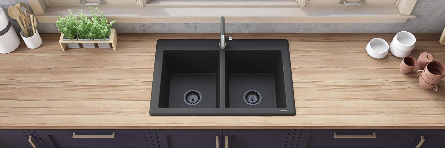 Ruvati 33 x 22 inch epiGranite Top-Mount Granite Composite Kitchen Sink