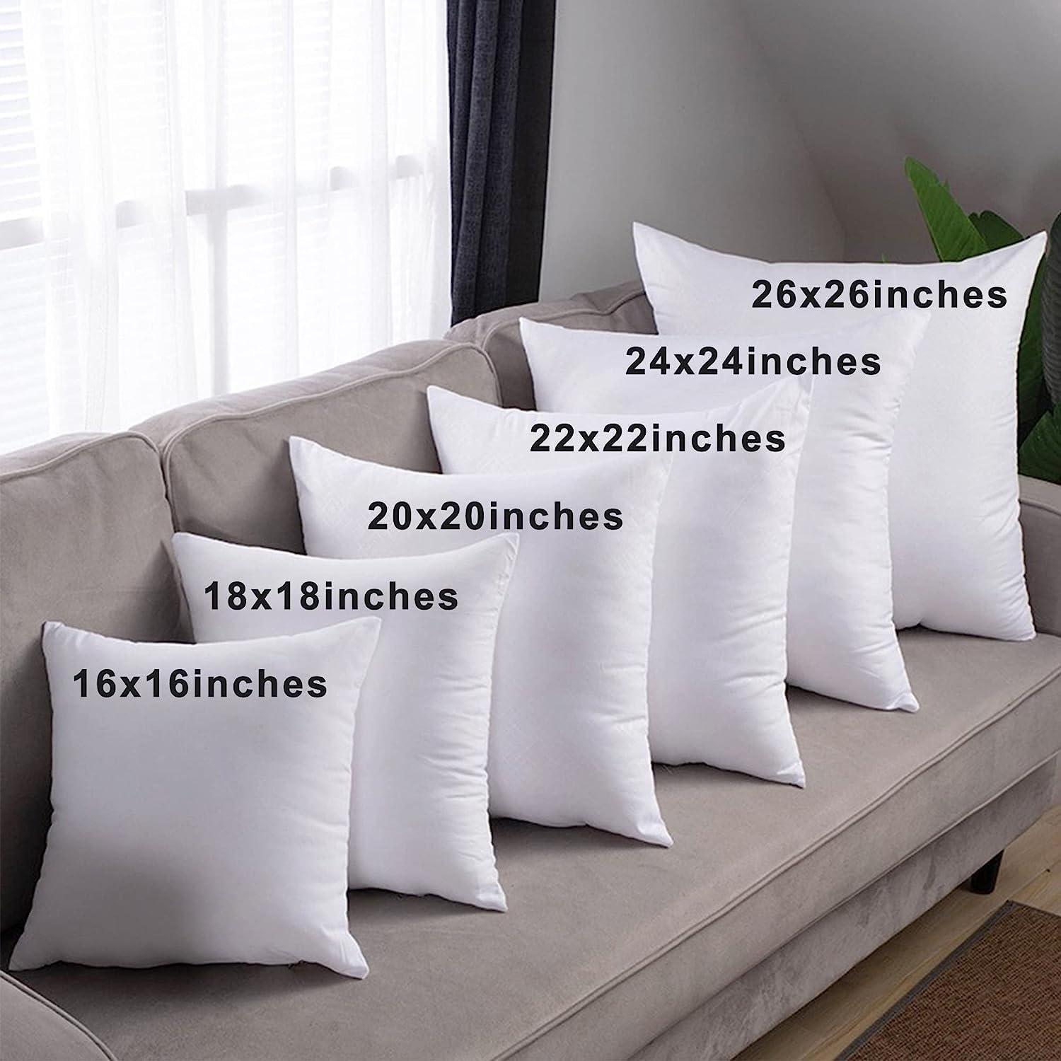 26'' White Cotton and Polyester Pillow Inserts Set of 2