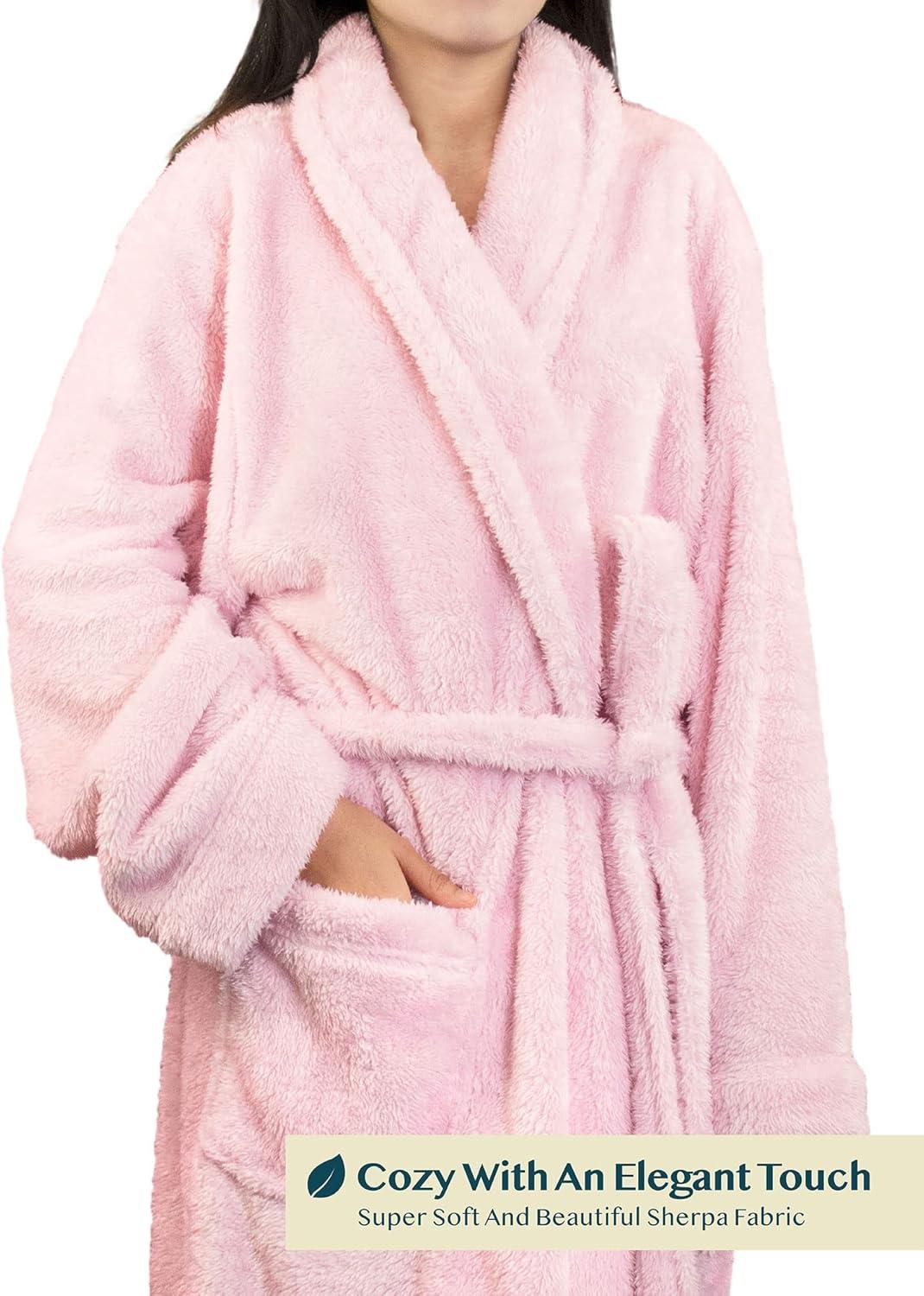 PAVILIA Premium Womens Plush Soft Robe Fluffy Warm, Fleece Faux Shearling Shaggy Bathrobe