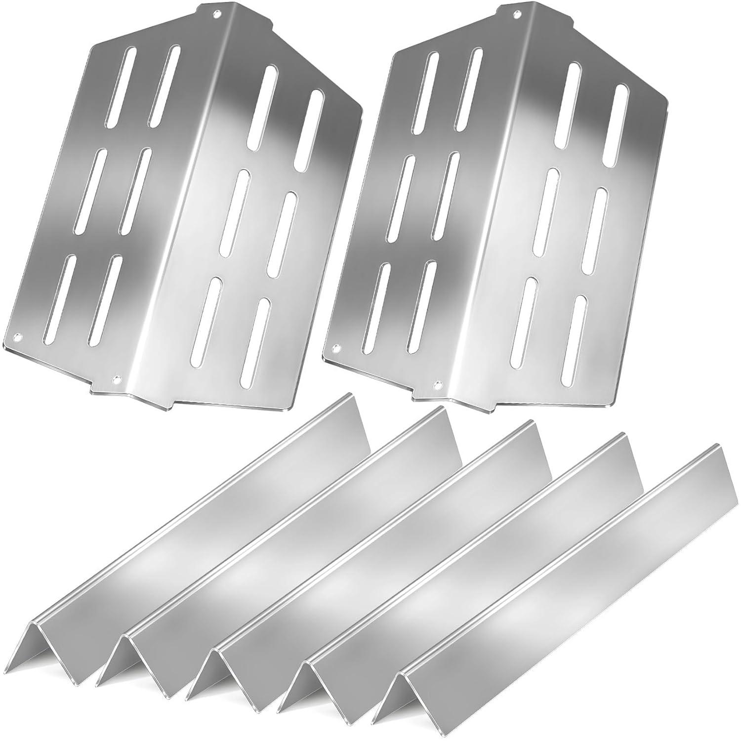 GasSaf 17.5 Grill Flavorizer Bars Heat Deflector for Weber Genesis Parts 310, Flavor Bar for Weber Genesis 300 310 320 330 EP310 EP320 EP330 (Front Knob 2011-Newer) Grill Parts Heat Plates 7620 7622