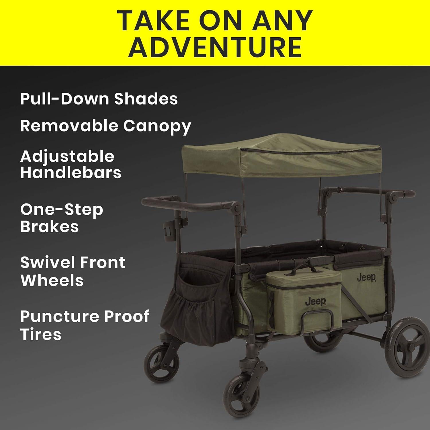 Delta Children Jeep Deluxe Wrangler Stroller Wagon with Cooler Bag and Parent Organizer by Delta Children