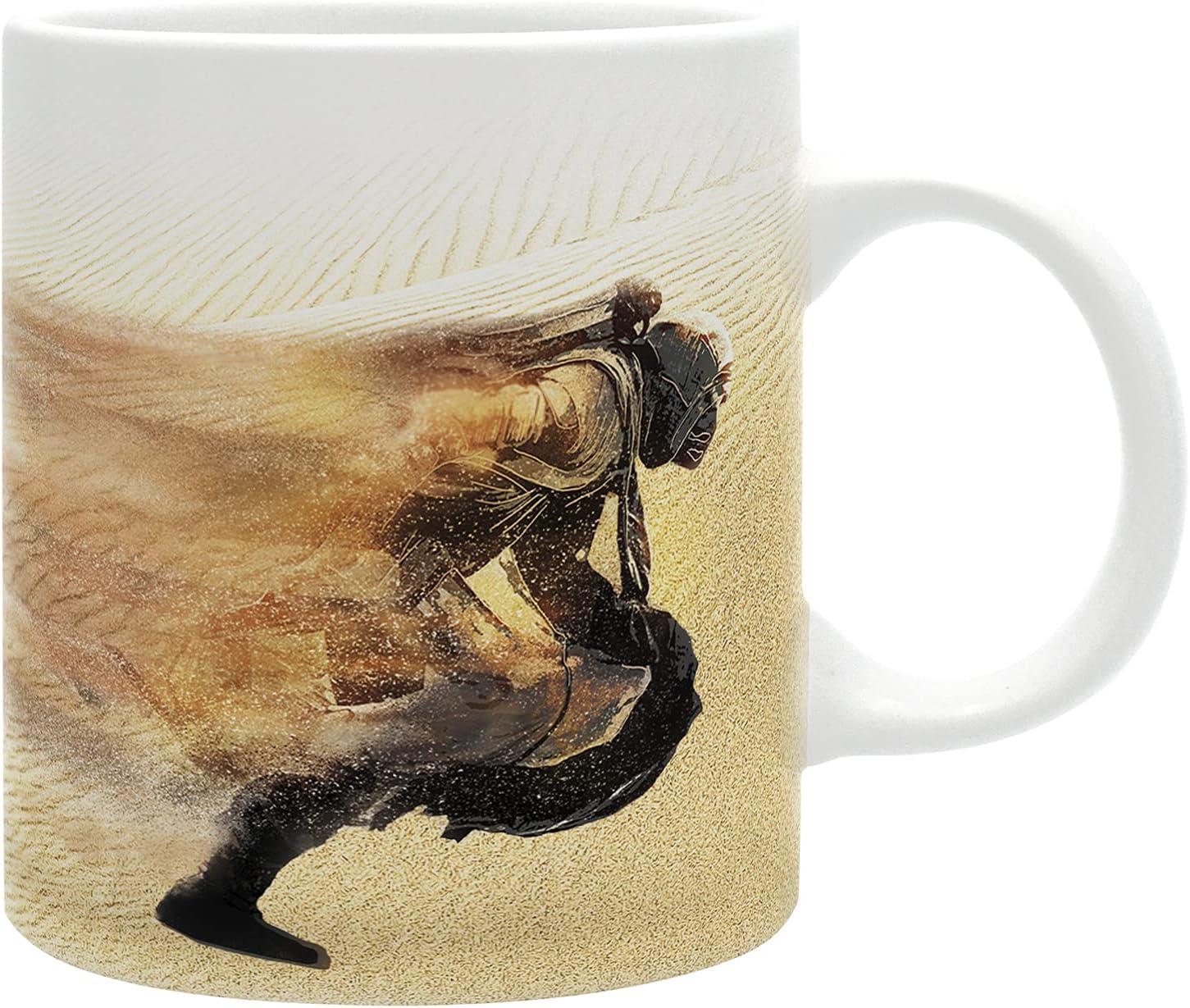 Dune Inspired Ceramic Mug with Sci-Fi Design, 16 oz