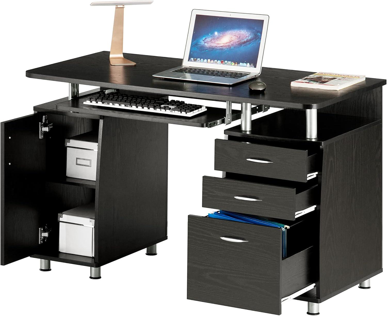 Espresso 52" Workstation Desk with Storage and Keyboard Tray