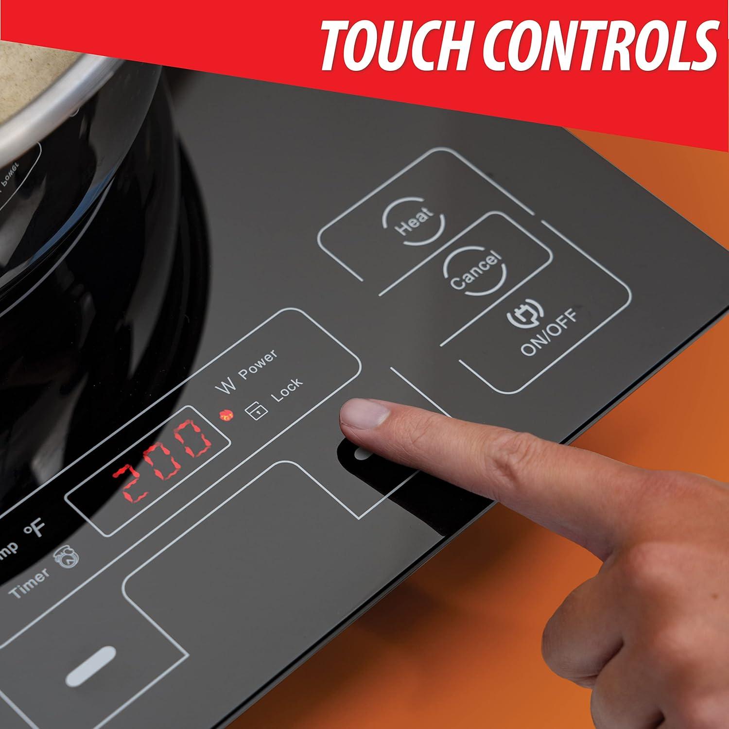 Precise Heat Kitchen Equipment Countertop Induction Cooker, 15" x 2-5/8" x 12-3/4", Black