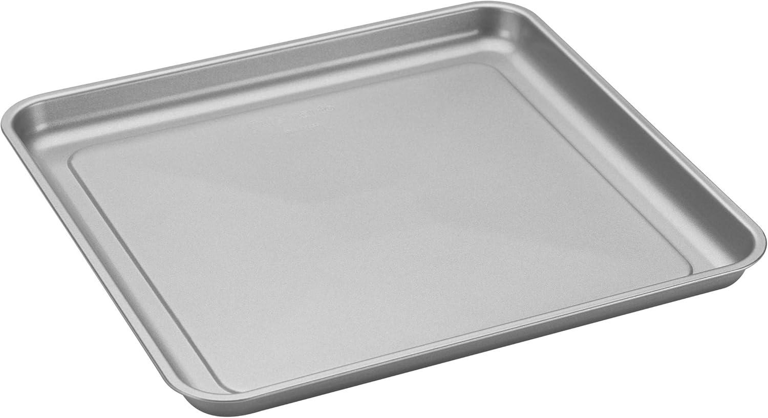 Stainless Steel Toaster Oven Tray, Heavy Duty Toaster Oven Pan Rectangle Size 12.4 x 9.6 x 1 inch Superior Mirror Finish & Easy Clean