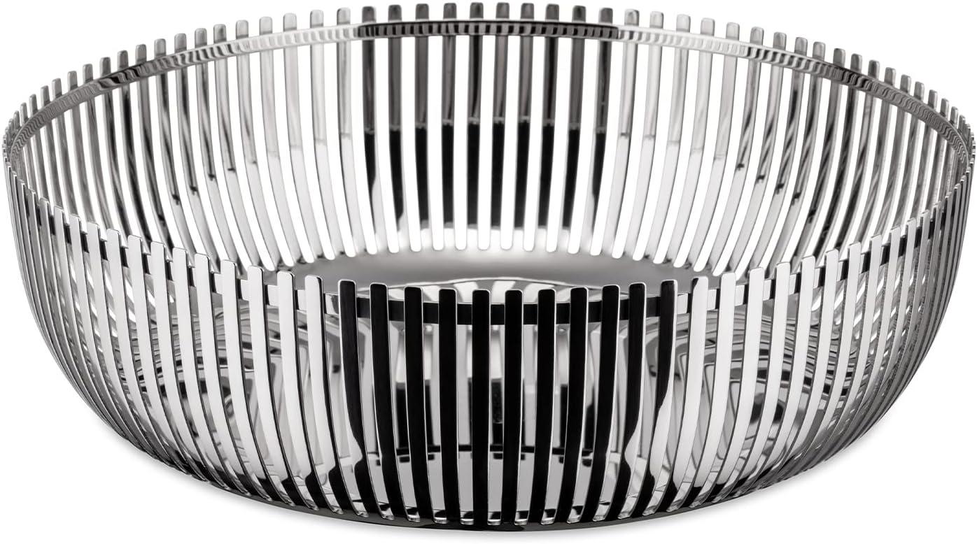 Alessi Round Basket, 23cm, Silver