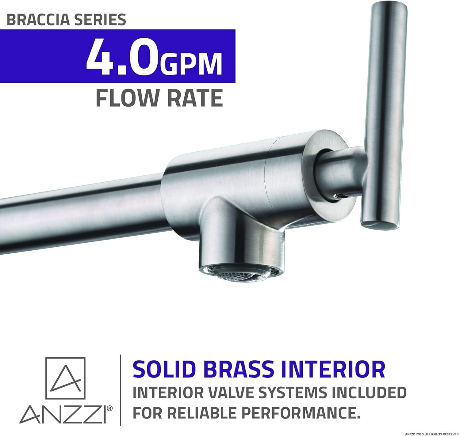 ANZZI ANZZI Braccia Series 24" Wall Mounted Pot Filler With Accessories KF-AZ258BN