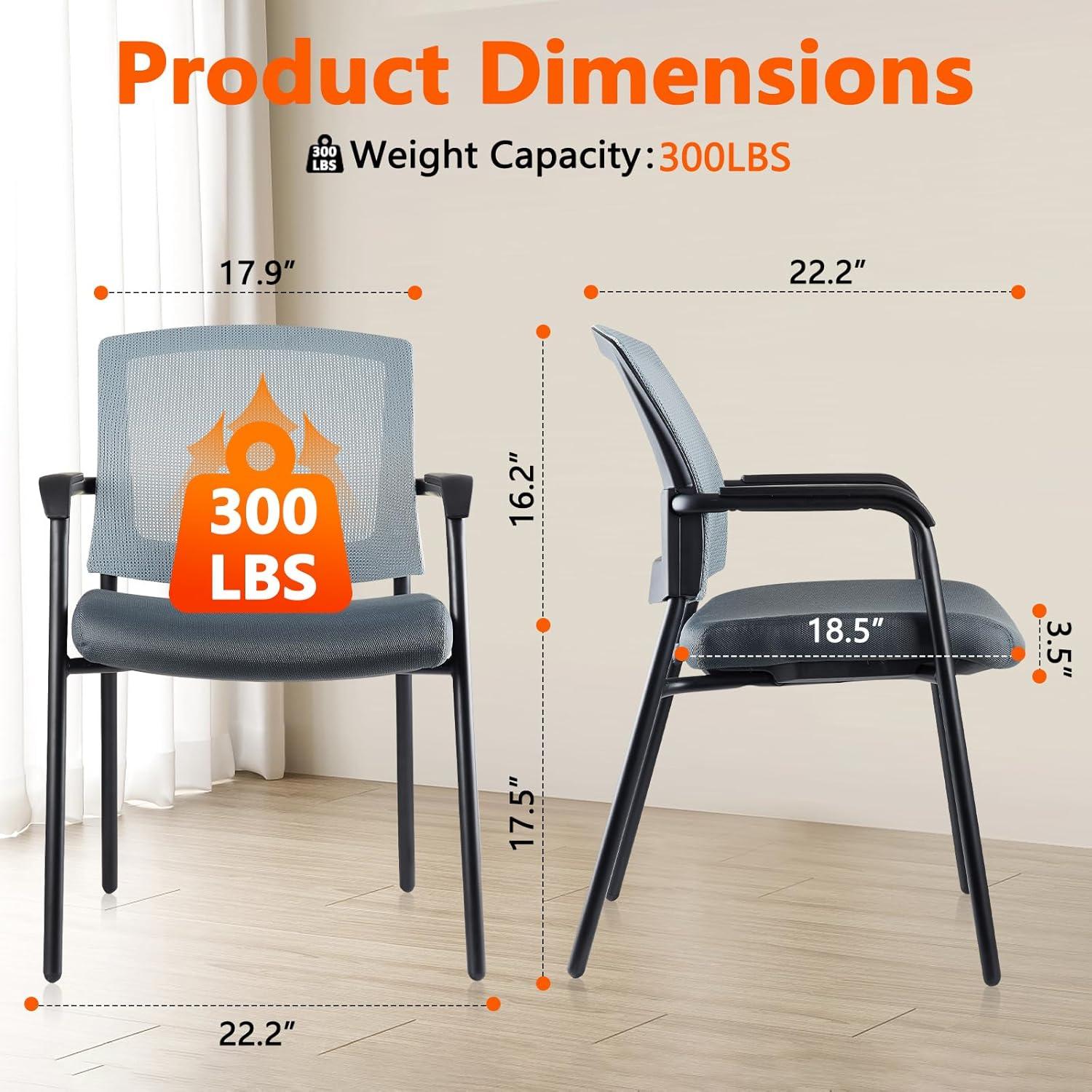 Inbox Zero Nashiya CLATINA Mesh Back 22.2" W Stackable Seat Waiting Room Chair with Metal Frame