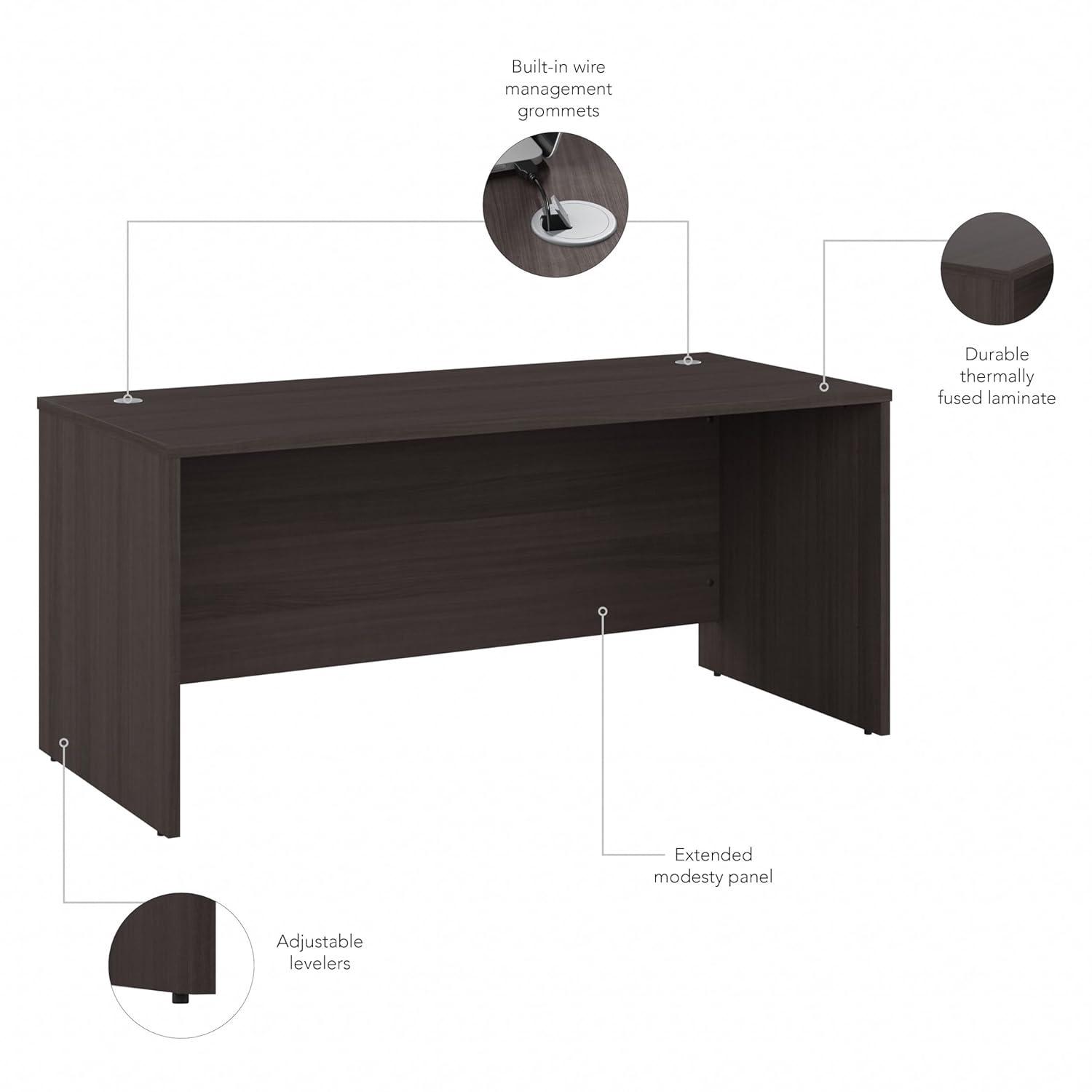 Studio C 60W x 30D Office Desk in Storm Gray - Engineered Wood