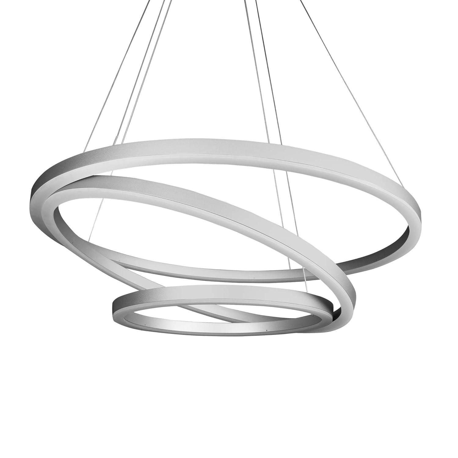 VONN Lighting Tania Trio 32-in Integrated LED Ring Pendant Height Adjustable ETL Certified Circular Chandelier