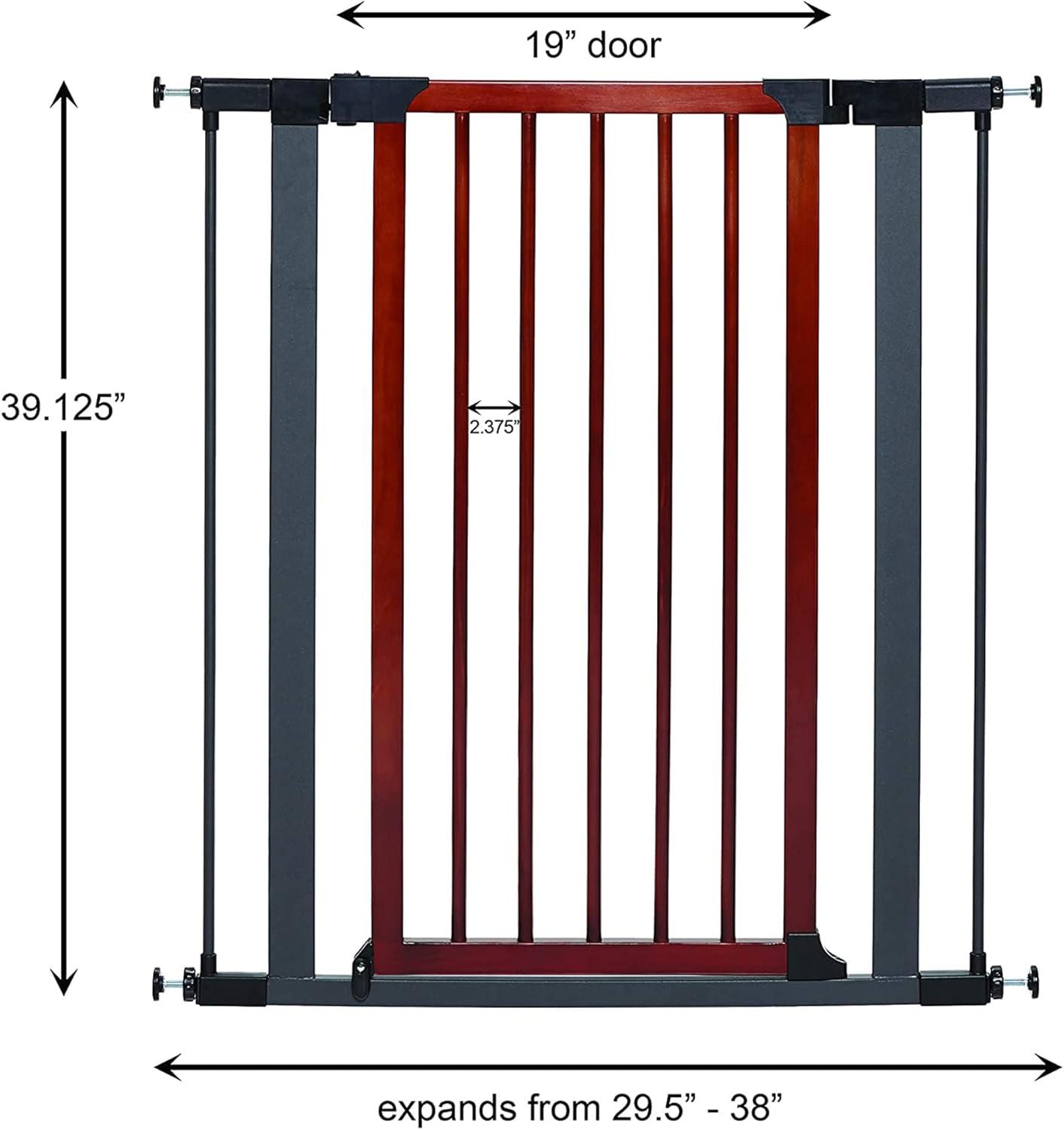 Mid West® Tall Steel Pet Gate with Decorative Wood Door 39 Inch