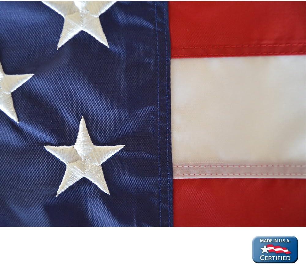 American Flag 8x12 ft. Tough-Tex the Strongest, Longest Lasting Flag , with Sewn Stripes, Embroidered Stars and Roped Heading.