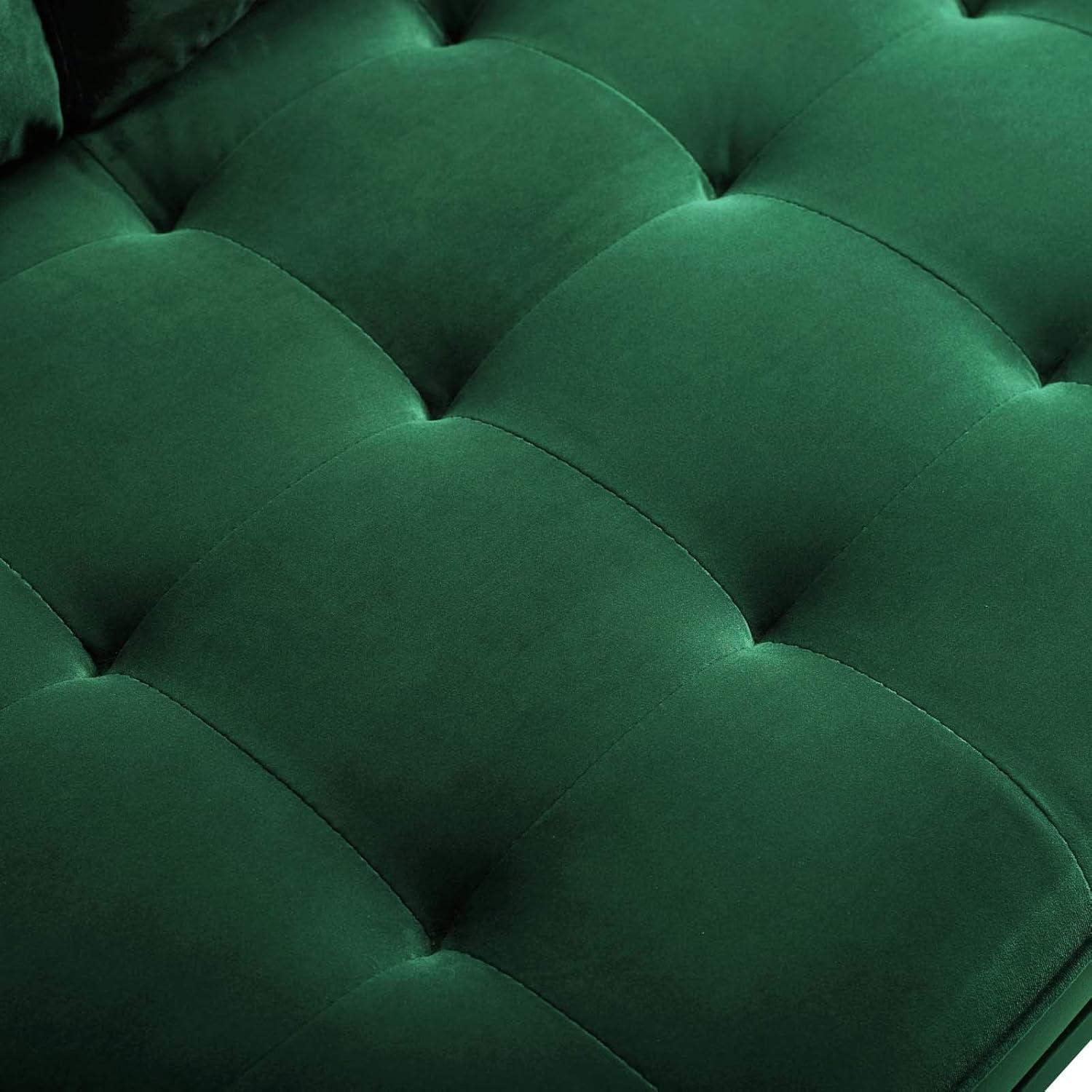 Modway Valour Performance Velvet Loveseat in Green