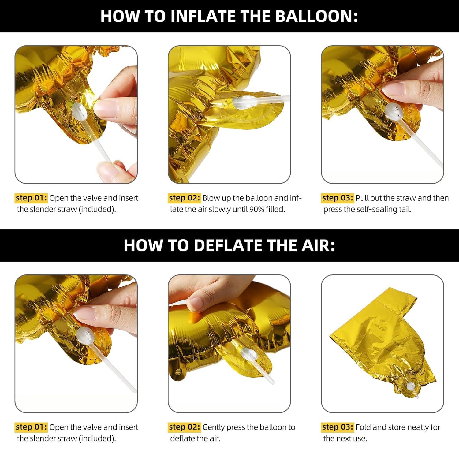 Happy Birthday Balloon Banner Party 16 Inch 3D Aluminum Foil Balloon kit Birthday Party Decor - gold