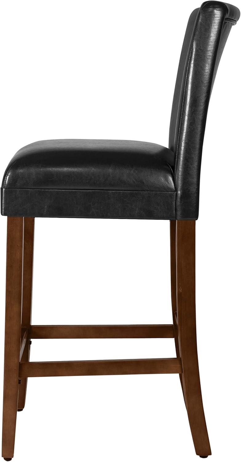 24" Faux Leather Luxury Counter Height Barstool - HomePop