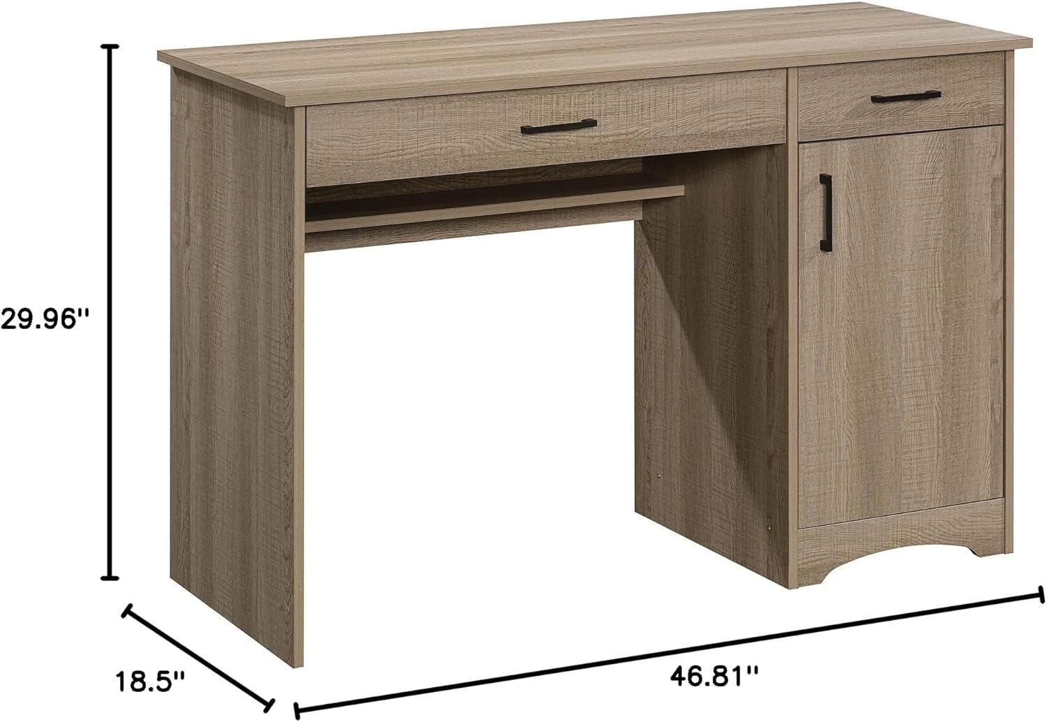 Summer Oak Wood Computer Desk with Drawer and Keyboard Tray