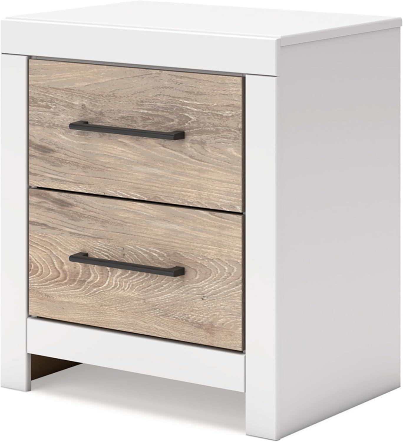 Signature Design by Ashley Charbitt 2 Drawer Nightstand, White & Brown