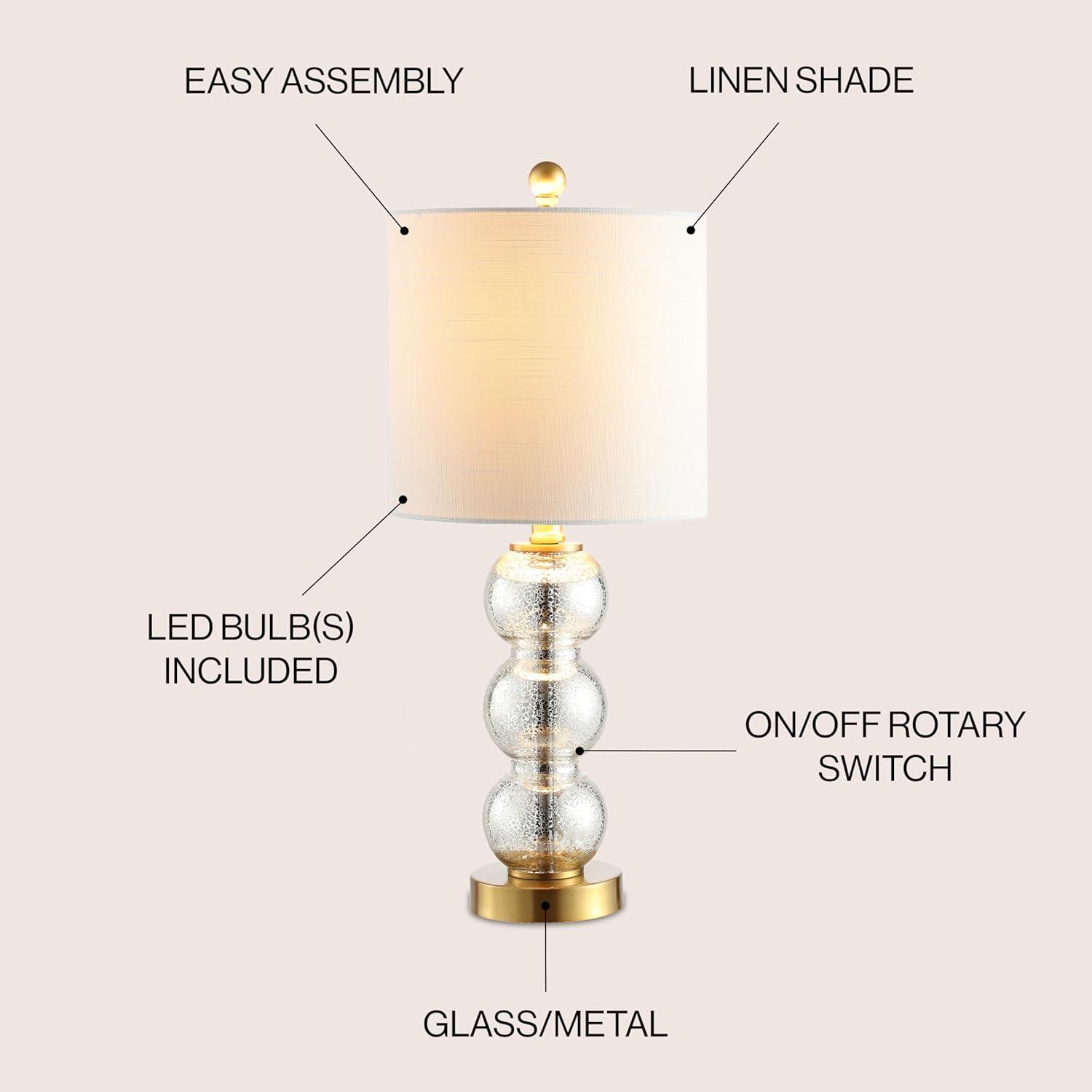 21" Brass Gold and White Glass Table Lamp