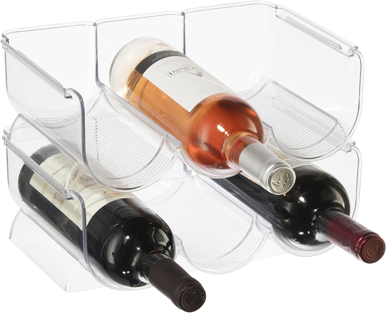 Oggi Neat 3 Bottle Tabletop Wine Bottle Rack in Clear