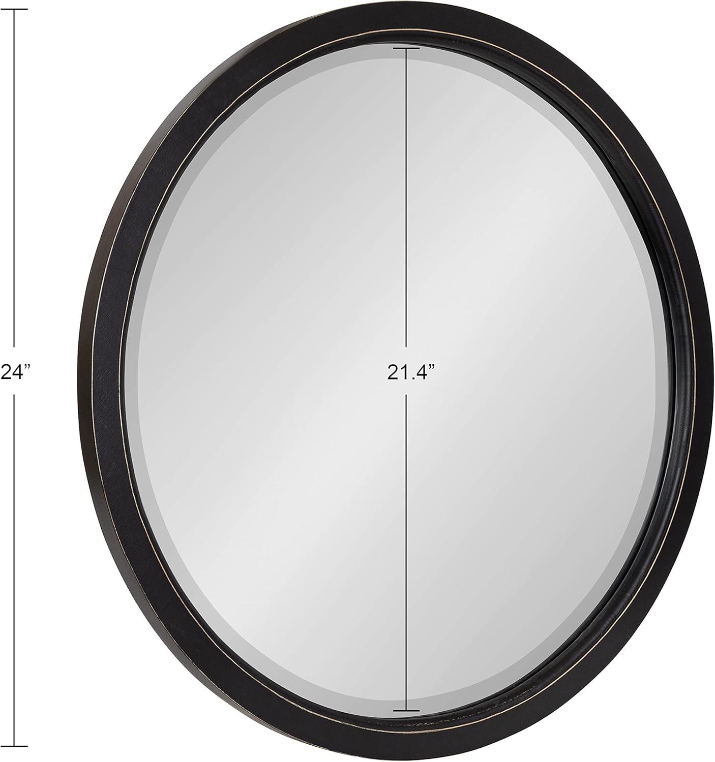 18" x 18" Hogan Round Framed Decorative Wall Mirror White - Kate & Laurel All Things Decor