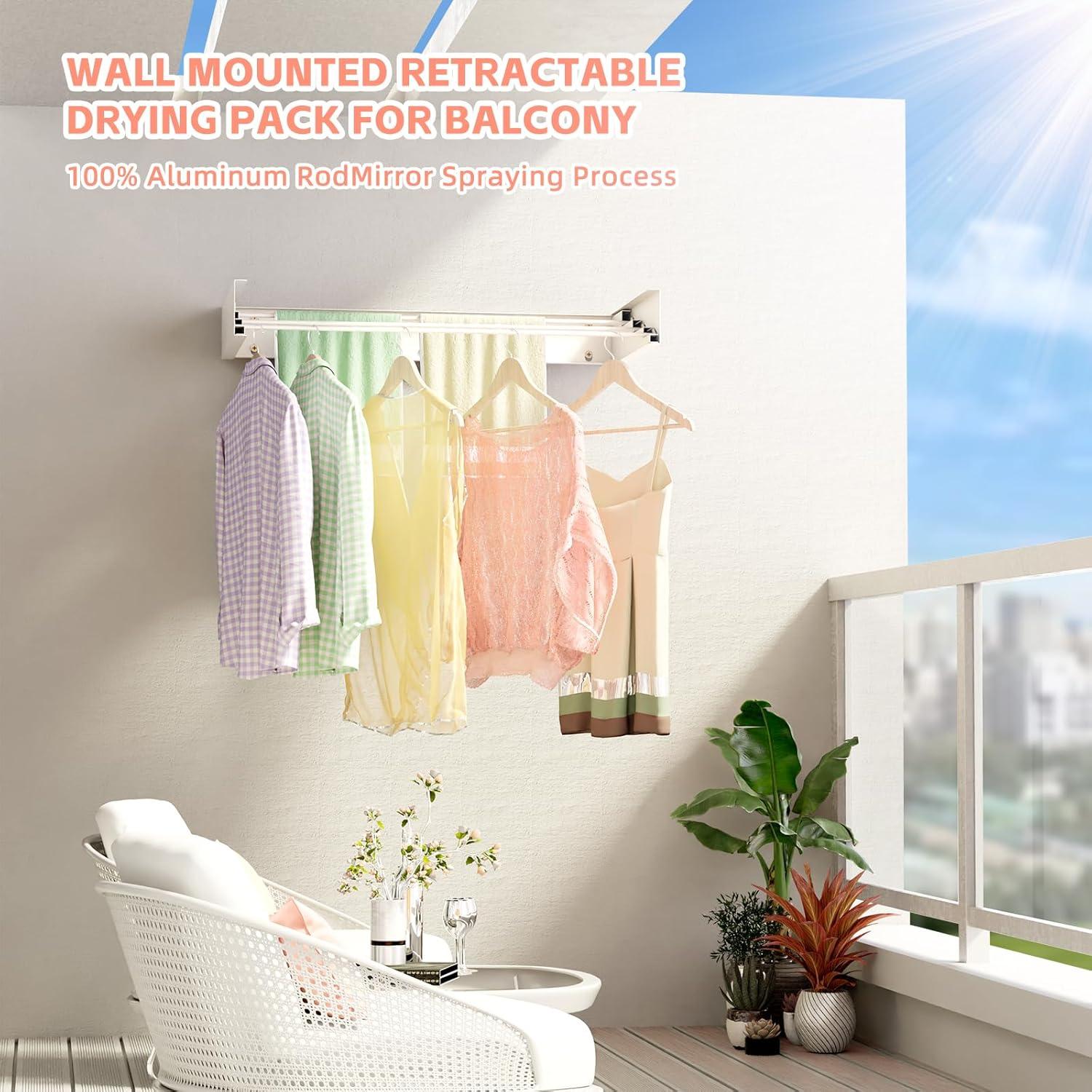 Rebrilliant Foldable Wall Mounted Drying Rack - 19.8 Inch, Space Saving Design