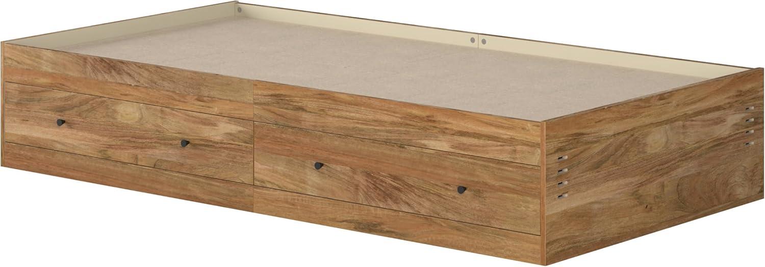 Sindoori Mango Twin Wood Frame Bed with 2 Storage Drawers