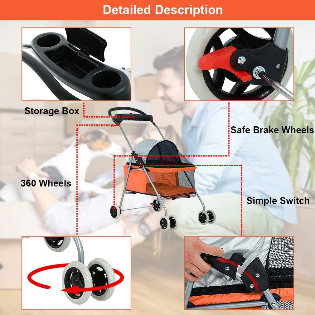 BestPet Foldable Pet Jogger Stroller