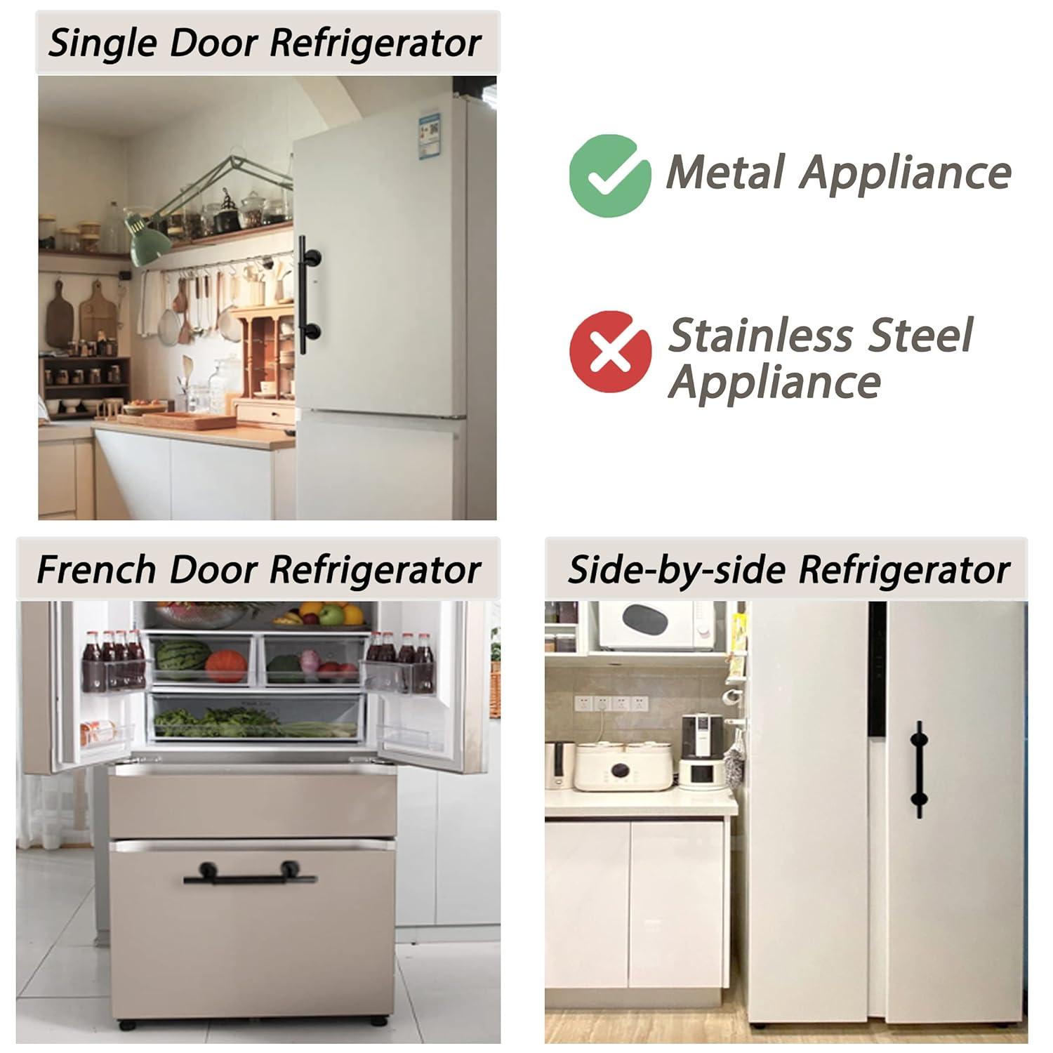 Magnetic Refrigerator Door Handle with Cover, Fridge Pull Handle Replacement Keep Appliance Clean from Fingerprints Liquid Oil Food Stain for Metal Machine Door - 1Pack Black