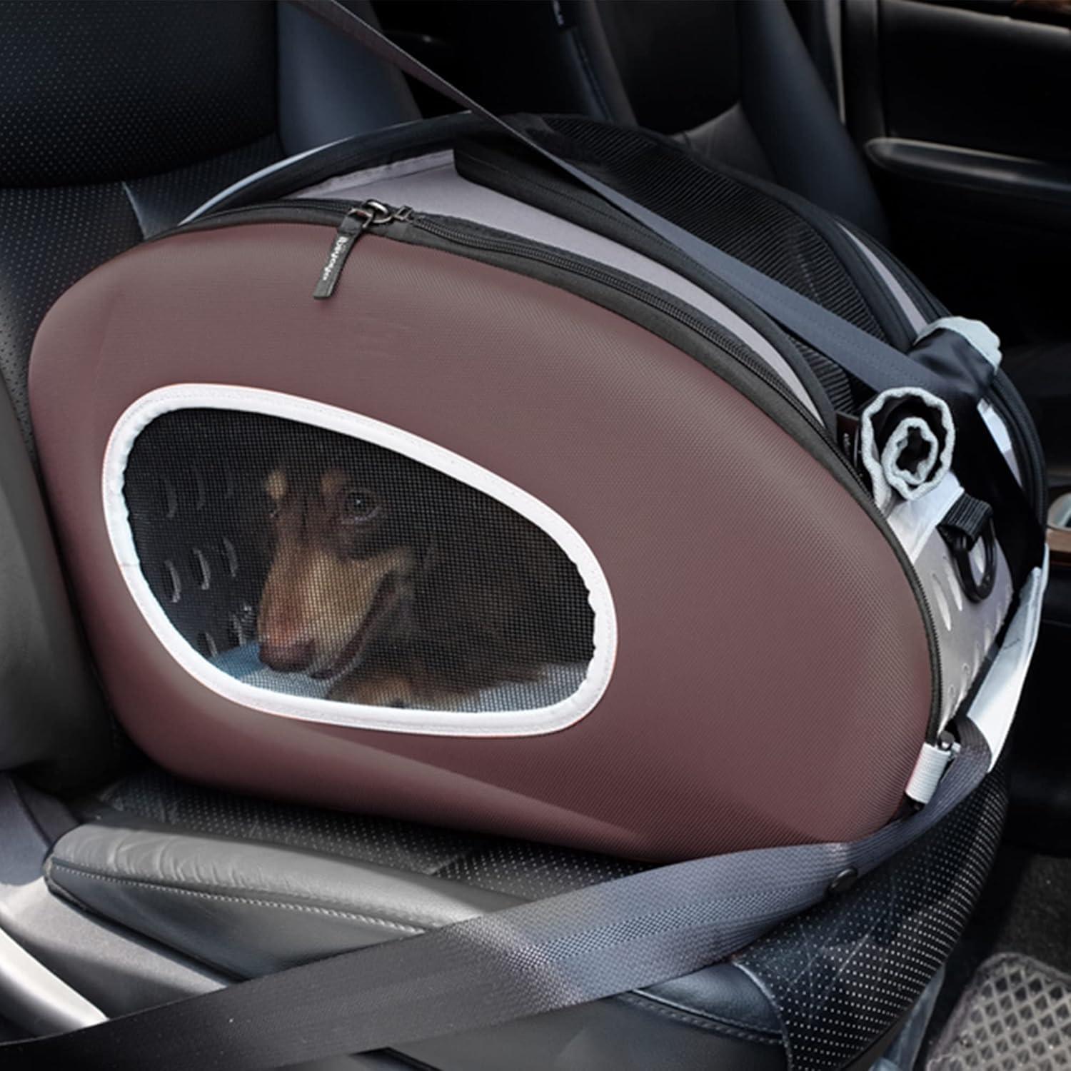 Large Brown 5-in-1 Soft Sided Pet Carrier and Stroller