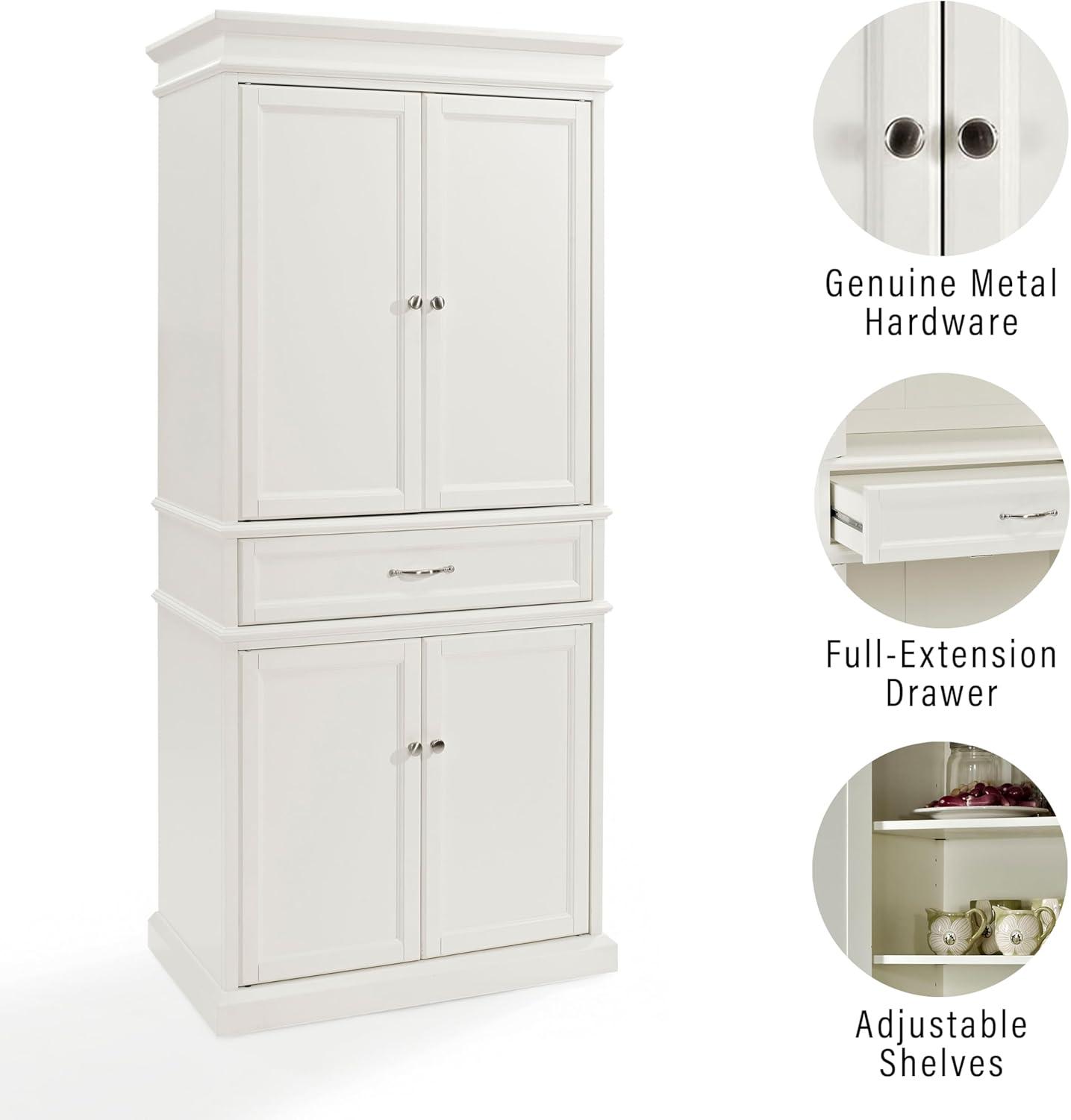 Parsons Pantry Storage Wood/Mahogany - Crosley: Adjustable Shelving, Drawer, Traditional Style