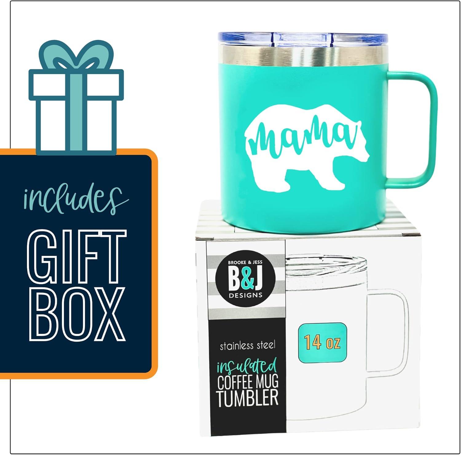 Mom Gift Coffee Mug - Mama Bear Tumbler - Mom Cup - Cute Gifts for Mother, New Moms for Christmas, Birthday, Mother's Day